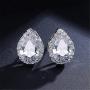 SYLVAWOLVES White Water Drop Jewelry Sets Fashion Teardrop Cubic Zirconia Jewelry for Women Bridesmaids Engagement