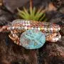 YGLINE Leather Handmade 7 Chakra Yaga Bead Wrap Bracelet Jewelry YGLINE Leather Handmade 7 Chakra Yaga Bead Wrap Bracelet Jewelry