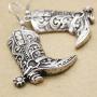 RechicGu Western West Cowgirl Texas Boots Spur Dangle Drop Earrings Rodeo Boho Fancy Dress Costume