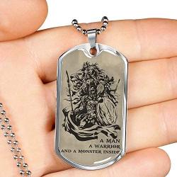 Newest Spartan Knight Army Brother Dog Tag Chain Spartan Knight Warrior - US Veteran Gift Necklace Pendant Military - Personalized Mens Gifts Idea for Brother, Friends Luxury Free Box