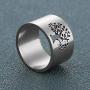 N-A 316L Stainless Steel Tree of Life Rings for Women 14 mm Wide Wisdom Tree Party/Wedding/Gift Rings Finger Ring Jewelry