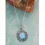 YoTreasure 1.69'' Larimar Solid 925 Sterling Silver Chain Pendant Jewelry YoTreasure 1.69'' Larimar Solid 925 Sterling Silver Chain Pendant Jewelry