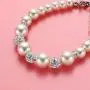 Charm Bracelet for Girls, Handmade Bracelets Charm Heart Pendant Rhinestone Crystal Balls Faux Pearls Jewelry Gifts for Daughter Niece Flower Girl, Beads Bracelet Jewelry for Granddaughter Sister