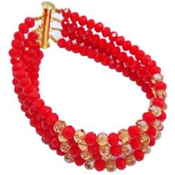 aczuv 5 Rows Nigerian Beads Jewelry Set African Beads Necklace Wedding Party Jewelry Sets