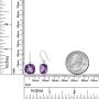Gem Stone King 925 Sterling Silver Amethyst Womens Dangle Earrings (10.00 Cttw, Gemstone Birthstone, Cushion Checkerboard 11MM)