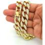 Mens Iced Out Hip Hop Gold tone CZ Miami Cuban Link Chain Choker Necklace