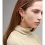 Hoop Earrings for Women, 14K Gold Plated 925 Sterling Silver Post High Polished Thick Rope Hoops Lightweight Hypoallergenic Loop Twisted Gold Earrings