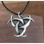 Trilogy Jewelry Pewter Triple Moon Goddess Pagan Pendant on Leather Necklace