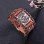 VASSAGO Vintage Amulet The Second Pentacle of Jupiter The Greater Key of Solomon Brown Leather Bracelet Gift Jewelry for Men Women