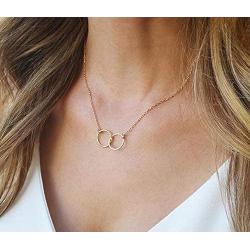 Your Always Charm Best Friend Neckalces for 2 Interlocking Infinity Circles Gift Best Friends Pendant Friendship Necklace for Women Girls