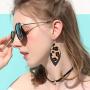 Leather Earrings Lightweight Faux Leather Leaf Earrings Teardrop Dangle Handmade Floral Leopard Print for Women Girls