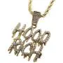 BLINGFACTORY Iced Hip Hop Gold PT Hood Rich Drip Pendant & 24'' Rope Chain Fashion Necklace BLINGFACTORY Iced Hip Hop Gold PT Hood Rich Drip Pendant & 24'' Rope Chain Fashion Necklace