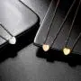 Hipunk Tiny Small Necklace Womenm 316L Stainless Steel Minimalist Dainty Music/Heart/Triangle/Pentagon/Hexagon Pendant Polished Birthday Jewelry