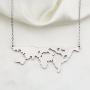 WUSUANED Stainless Steel World Map Necklace World Continents Jewelry Travel Gift for Women Men
