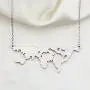 WUSUANED Stainless Steel World Map Necklace World Continents Jewelry Travel Gift for Women Men