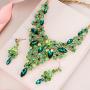 EVER FAITH Womens Austrian Crystal Elegant Bridal Hollow Flower Leaves Necklace Earrings Set