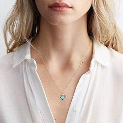 Ursteel Evil Eye Necklace for Women, 14K Gold Plated Cubic Zirconia Turquoise Evil Eye Pendant Necklace Dainty Evil Eye Jewelry