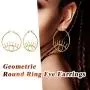 FaithHeart Disc Geometric Baroque Coin Dangle Earrings, Gold Plated Metal Style Elizabeth Costume Jewelry Drop Earrings for Women Girls Freshwater Pearl with Gift Box (S925 Ear Needles)