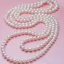 Merdia Elegant Women Lady Long White Sweater Created Pearl Necklace Beaded Necklace Merdia Elegant Women Lady Long White Sweater Created Pearl Necklace Beaded Necklace