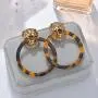Leopard Circle Hoop Earrings for Womens Personalized Geometric Hollow Round Lion Head Resin Acrylic Dangle Drop Earrings Girls Gothic Party Jewelry Leopard Circle Hoop Earrings for Womens Personalized Geometric Hollow Round Lion Head Resin Acrylic Dangle Drop Earrings Girls Gothic Party Jewelry