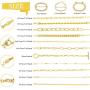 Hicarer 15 Pieces Women Chain Bracelets Set Adjustable Gold Cuban Snake Geometric Beaded Hip Hop Chunky Chain Link Bracelet for Women Girls Valentines Day Jewelry