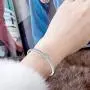 Menton Ezil 18K White Gold Princess Bangle Bracelets with Swarovski Crystal Women Fashion Jewelry Menton Ezil 18K White Gold Princess Bangle Bracelets with Swarovski Crystal Women Fashion Jewelry