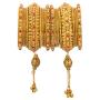Efulgenz Boho Vintage Antique Gypsy Tribal Indian Oxidized Gold Plated Crystal Tassel Bracelets Bangle Set Jewelry