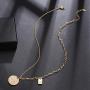 Dainty paperclip link chain necklace - gold tone necklace Y chain adjuatable necklace for Women，gift for sister,mother