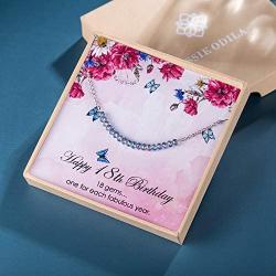 ESSIE ODILA Sweet 7th-25th Birthday Girls Bracelet Gift for Women Teenager 925 Sterling Silver Crystal Beads Jewelry Birthday Gift Daughter Sister Niece