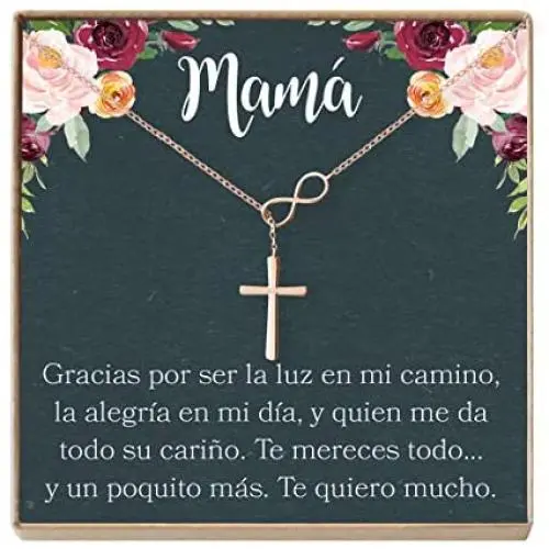 Collar Regalo Para Madre, Mamá, Día de la Madre, Cumpleaños, Día de la Mujer, Infinity Cross (rose-gold-plated-brass, NA) Collar Regalo Para Madre, Mamá, Día de la Madre, Cumpleaños, Día de la Mujer, Infinity Cross (rose-gold-plated-brass, NA)