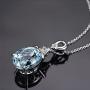 wassana Romantic Natural Women Silver Necklace Aquamarine Pendant Jewelry