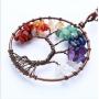 Luvalti Tree of Life - Gemstone Chakra Jewelry Colorful Bronze Chain Necklace