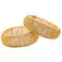 Sukh Collection Jewellery Indian Traditional Antique Gold Plated 2 pcs Broad Bangle Bracelets Set Designer Fashionable Women Wedding Party wear Jewelry Sukh Collection Jewellery Indian Traditional Antique Gold Plated 2 pcs Broad Bangle Bracelets Set Designer Fashionable Women Wedding Party wear Jewelry