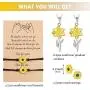 Hicarer Sunflower Pinky Promise Bracelet Necklace Earrings Long Distance Friendship Jewelry for Women Teen Girls