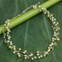 NOVICA Peridot Dyed Cultured Freshwater Pearl Beaded Necklace, 17.25'' with 2'' Extender, Cloud Forest