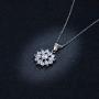 BAMOER 18K Rose Gold Plated Cubic Zirconia Snowflake Lever Back Earrings Necklace Set for Women CZ Jewelry Set