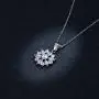 BAMOER 18K Rose Gold Plated Cubic Zirconia Snowflake Lever Back Earrings Necklace Set for Women CZ Jewelry Set