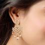Aheli Indian Chandelier Pearl Beaded Dangle Earrings Ethnic wear Bollywood style Perfect for Wedding, Party Fashion Jewelry for Women