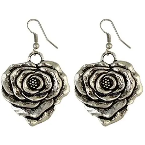 YAZILIND Women Boho Drop Dangle Vintage Earrings Statement Flower Engrave Hook Earrings Ethnic Antique Jewelry Tibetan Silver YAZILIND Women Boho Drop Dangle Vintage Earrings Statement Flower Engrave Hook Earrings Ethnic Antique Jewelry Tibetan Silver