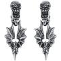 Cool Skull Devil Bone Drop Earring Studs Surgical Steel Crystal Dangle Earrings for Sensitive Ear Men Boy