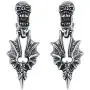 Cool Skull Devil Bone Drop Earring Studs Surgical Steel Crystal Dangle Earrings for Sensitive Ear Men Boy