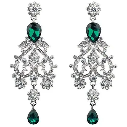 Chran Exquisite Teardrop Crystal Bridal Wedding Earrings Vintage Chandelier Dangle Long Earrings for Women Chran Exquisite Teardrop Crystal Bridal Wedding Earrings Vintage Chandelier Dangle Long Earrings for Women