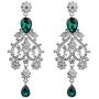 Chran Exquisite Teardrop Crystal Bridal Wedding Earrings Vintage Chandelier Dangle Long Earrings for Women
