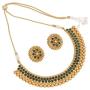 SANARA Indian Bollywood Ethnic Gold Plated Choker Style Green Necklace Set for Partywear Women and Girls Wedding Polki Jewelry