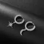 WeimanJewelry Cubic Zirconia CZ Moon Star Dangle Hoop Earrings for Women WeimanJewelry Cubic Zirconia CZ Moon Star Dangle Hoop Earrings for Women