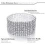 JEWMAY Yumei Jewelry 8 Strand Rhinestone Stretch Bracelet Silver-tone Sparking Tennis Bracelet