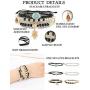 Hanpabum 3 Sets Bohemian Beaded Bracelets Set for Women Men Multilayer Hamsa Hand Evil Eye Charms Stretch Stackable Bracelet