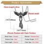 Xusamss Punk Titanium Steel Animal Phoenix Pendant Necklace,24inches Chain