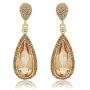 Moonstruck Costume Jewelry Chandelier Champagne Golden Gold Drop and Dangle Earrings for Women