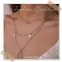 Ckecharfa Boho Layered Star Necklaces Silver Moon Pendant Necklace Crystal Choker Neck Chain Summer Beach Jewelry Accessories for Women and Girls